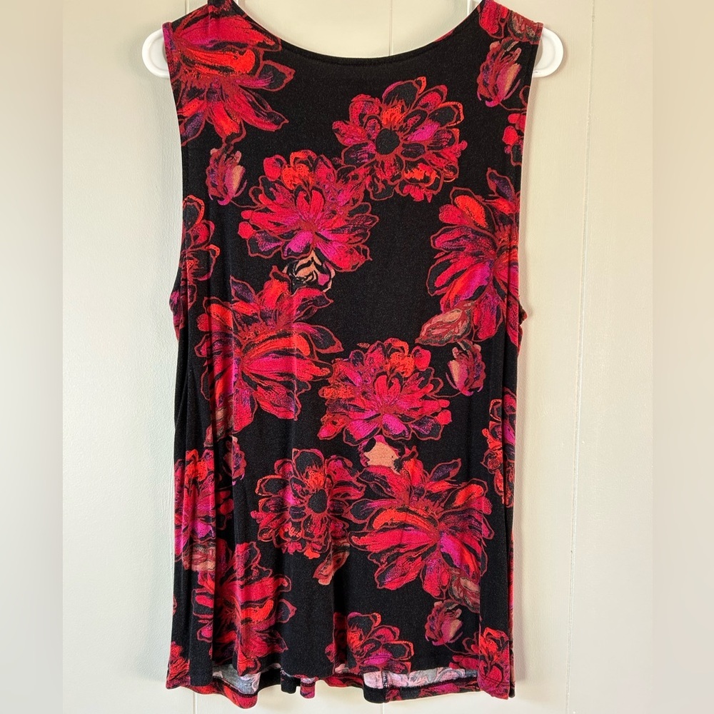 Merona Black and Red Floral Sleeveless Top - Picture 4 of 4